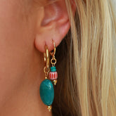 Boucles d'oreilles en or pastille émeraude